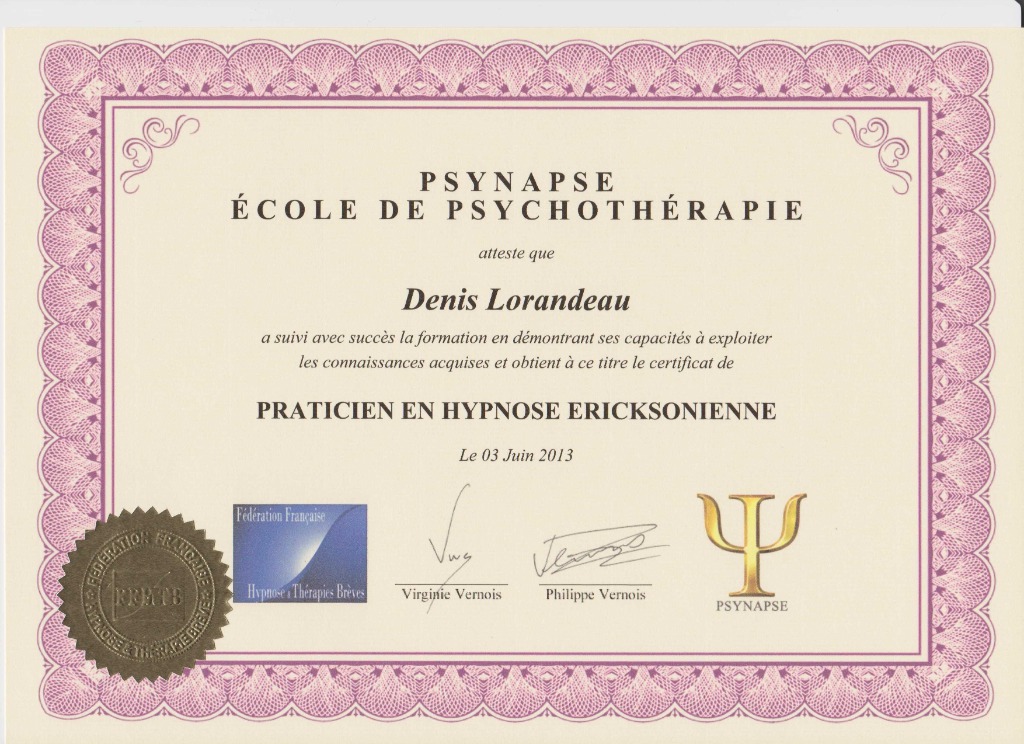 photo diplome Denis LORANDEAU