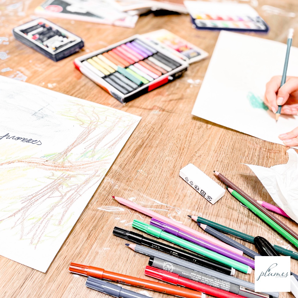 photo seance Plumes, Art-Thérapie