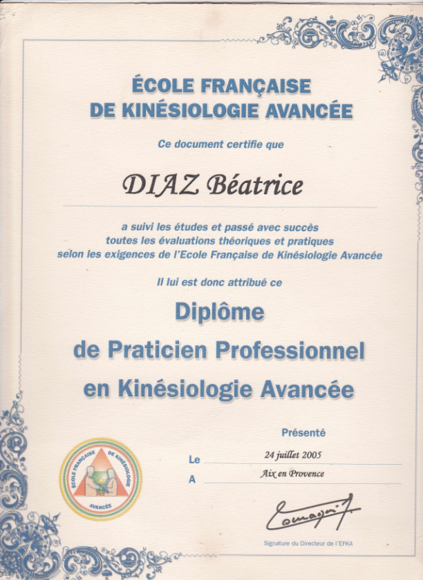 photo diplome Béatrice Betty Diaz
