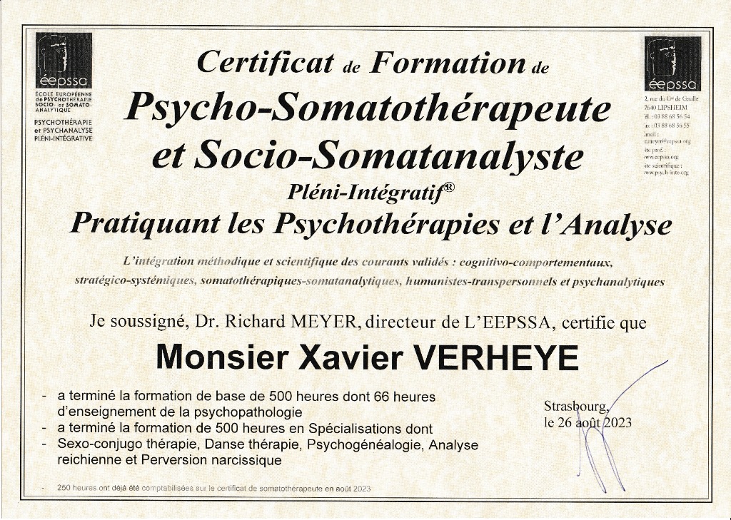photo diplome Xavier Verheye