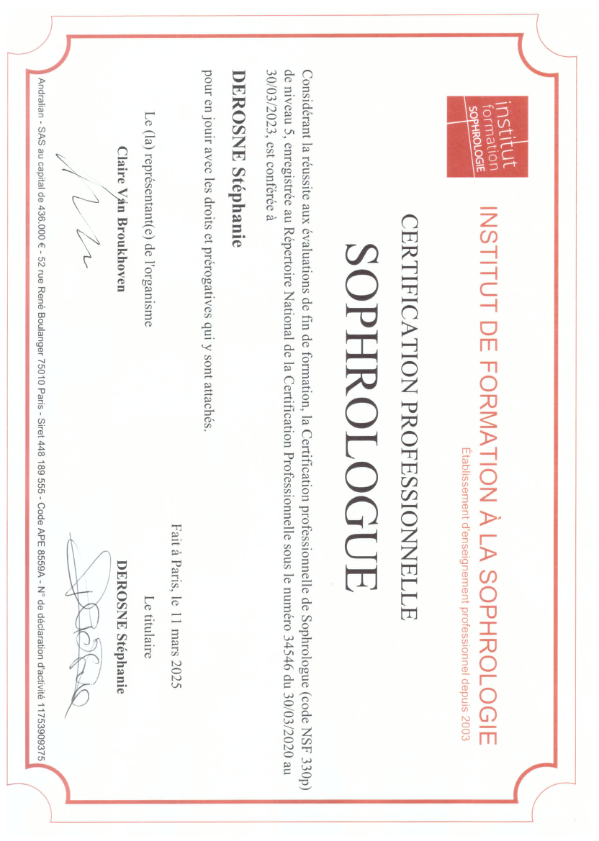 photo diplome Stéphanie DEROSNE