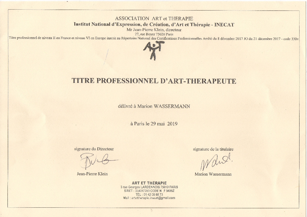 photo diplome Marion WASSERMANN