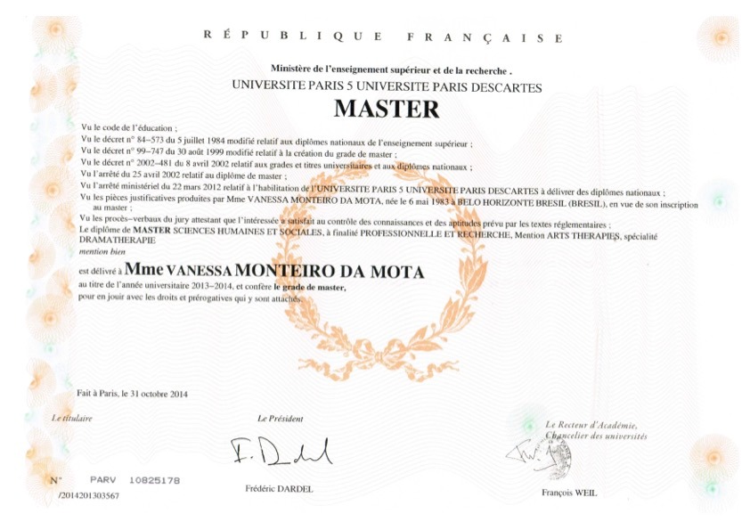 photo diplome Vanessa Monteiro da Mota 