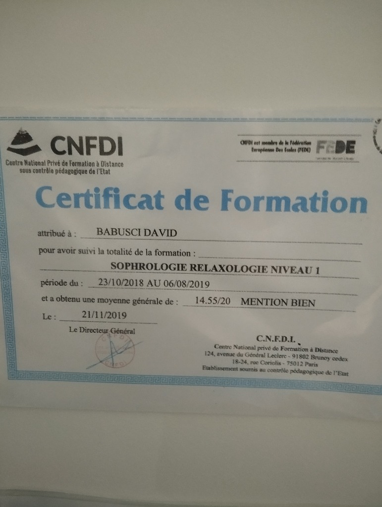 photo diplome David BABUSCI
