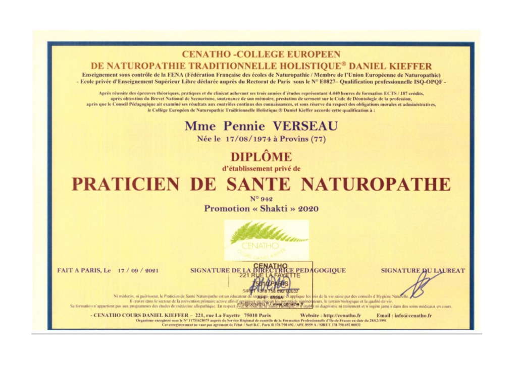 photo diplome Pennie Verseau