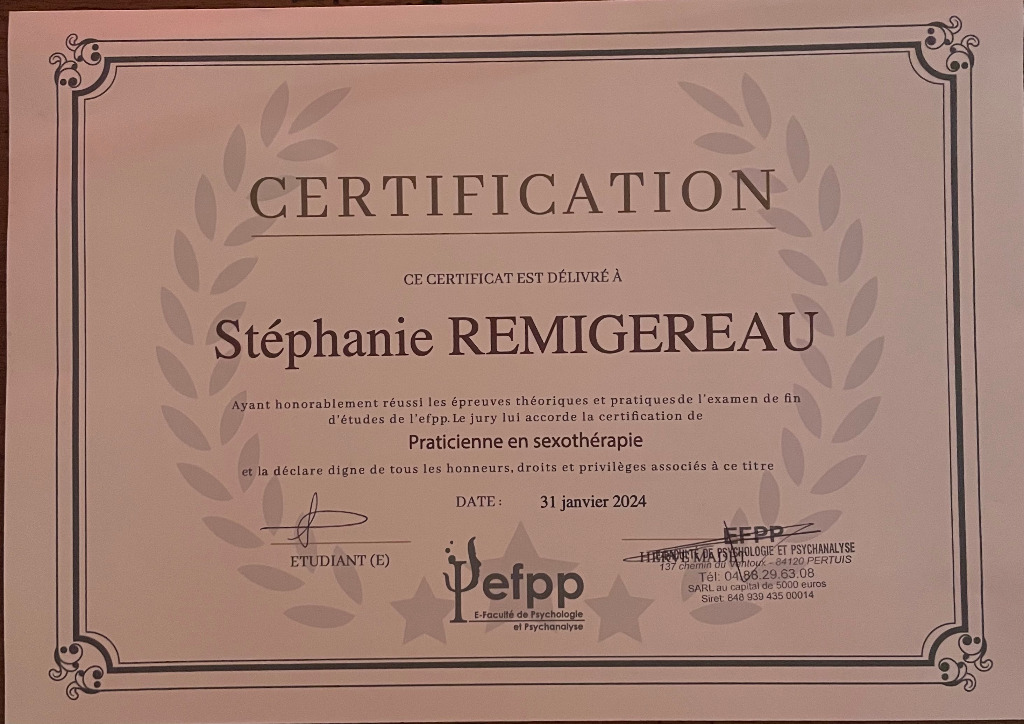 photo diplome Stéphanie Remigereau