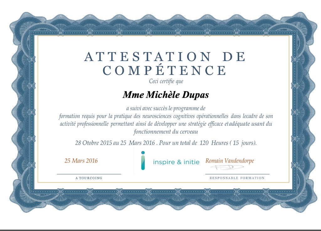 photo diplome Michèle  Dupas