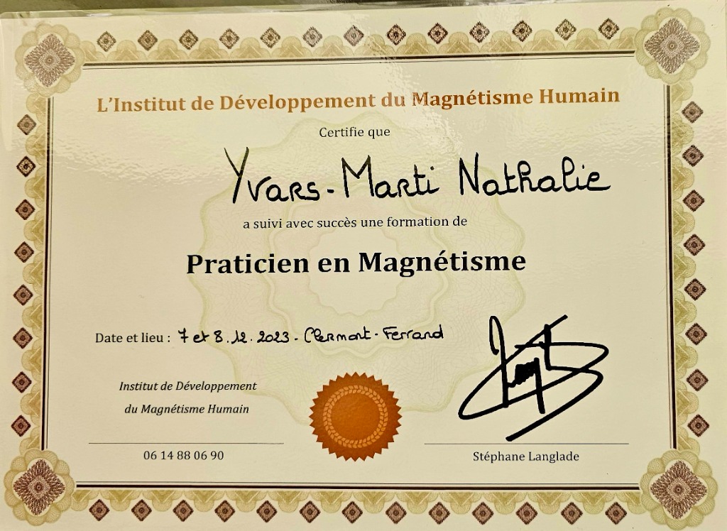 photo diplome ENERGIE MAGNETIQUE