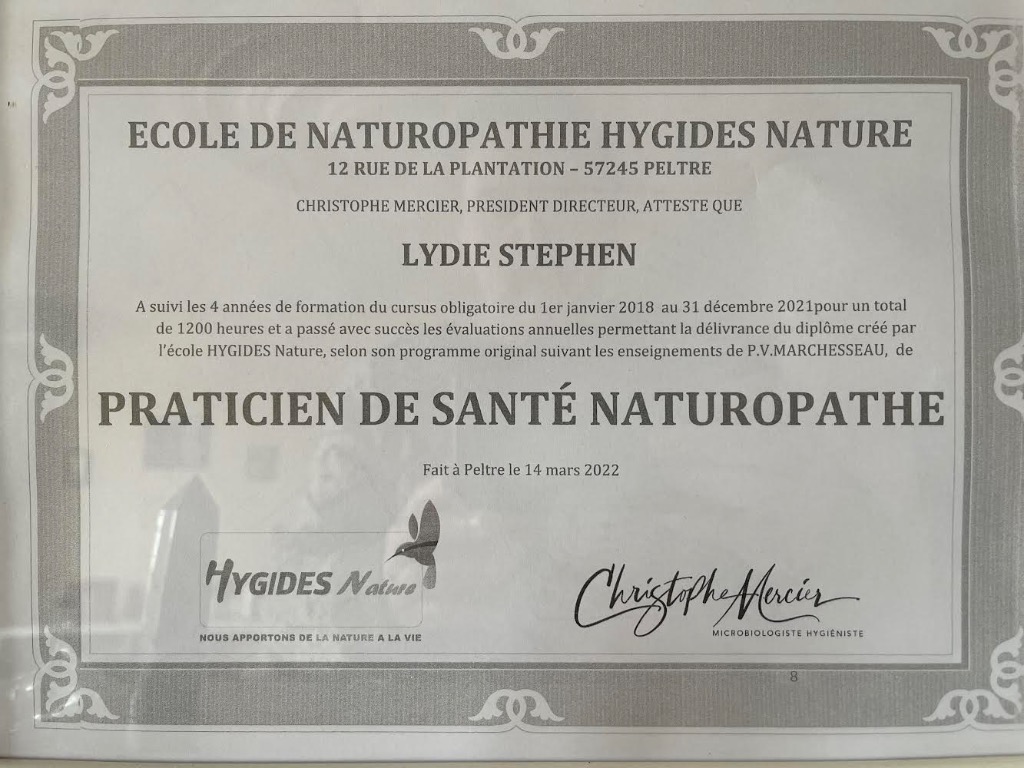 photo diplome La goutte d’équilibre