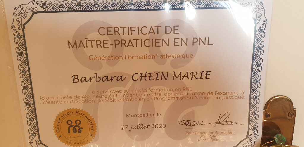 photo diplome Barbara CHEIN-MARIE