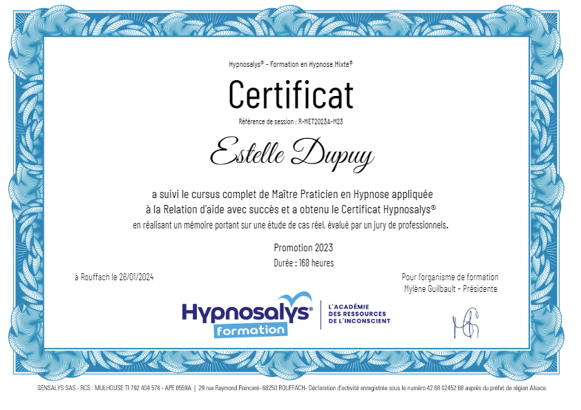 photo diplome Estèle Dupuy