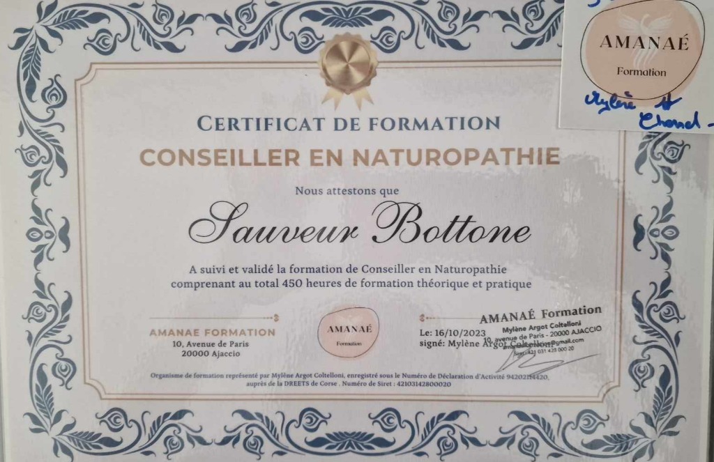 photo diplome SB NATURO CONSEIL 