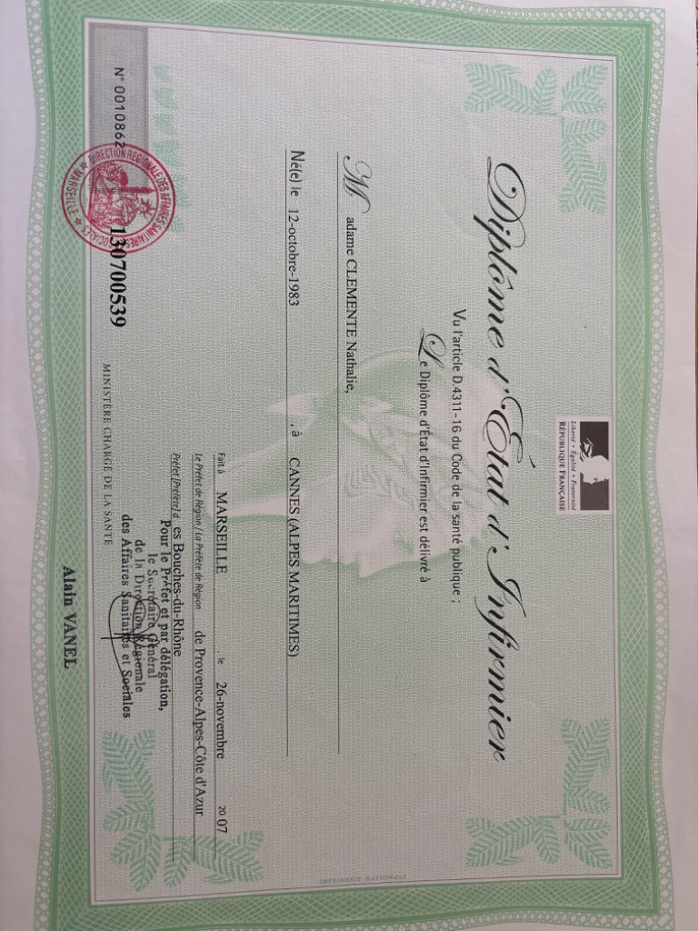 photo diplome Nathalie DENIS