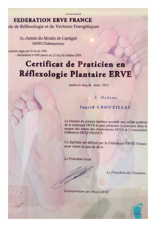 photo diplome Ingrid Crouzillac