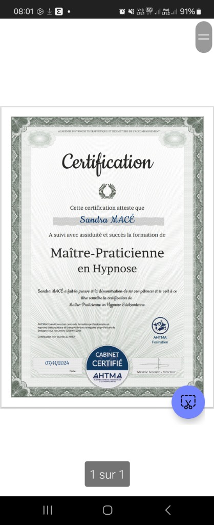 photo diplome Macé sandra