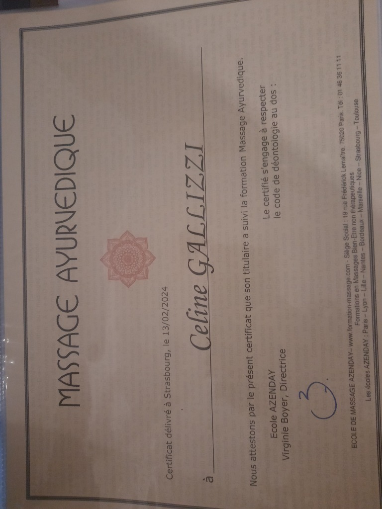 photo diplome RELAX TIME chez Céline