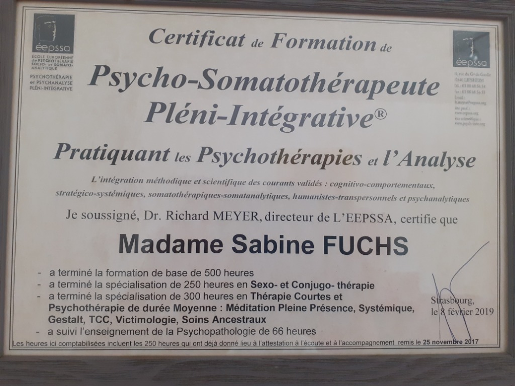 photo diplome SABINE FUCHS