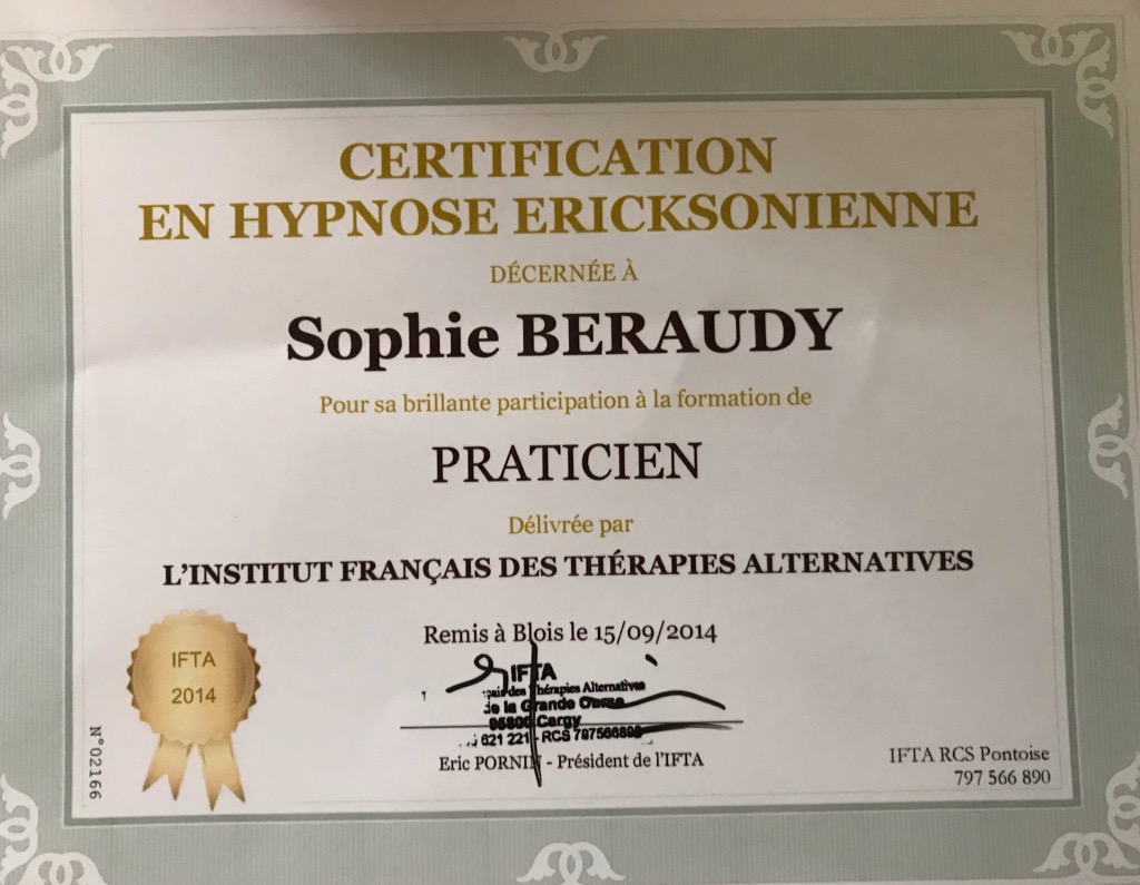 photo diplome Sophie Béraudy Améveille