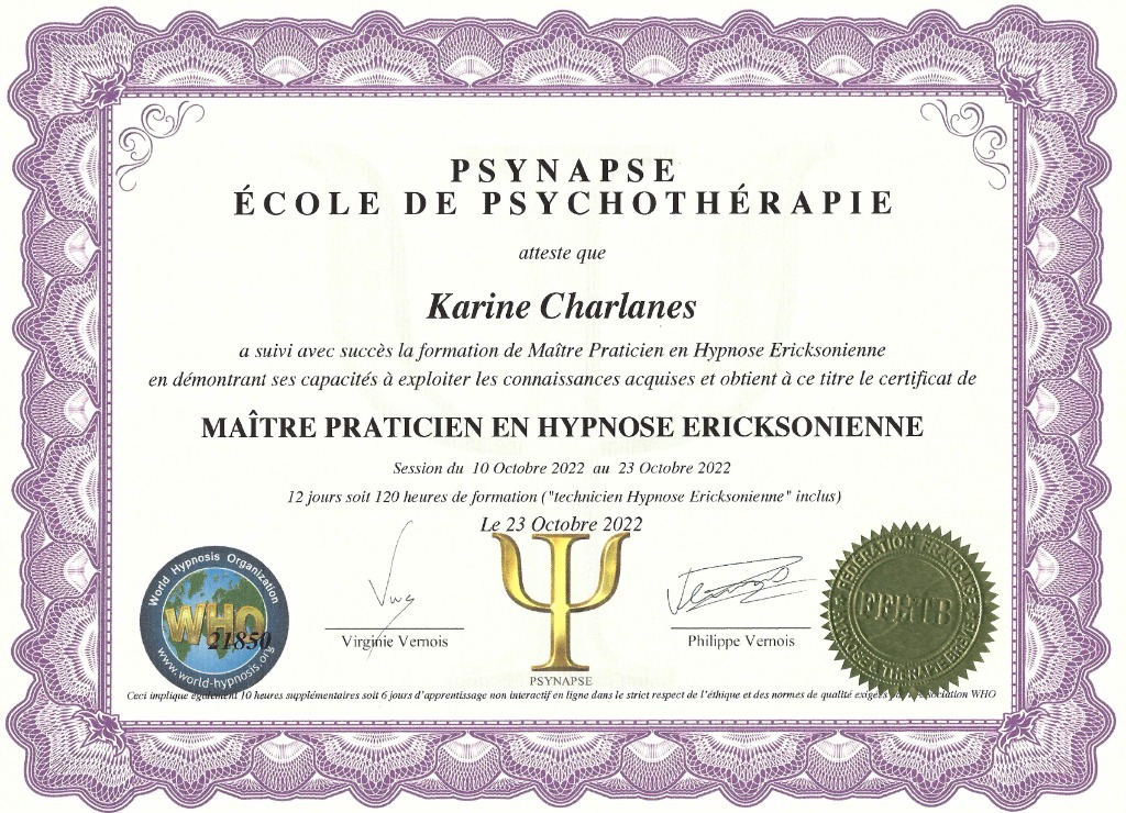 photo diplome Karine Charlanes 
