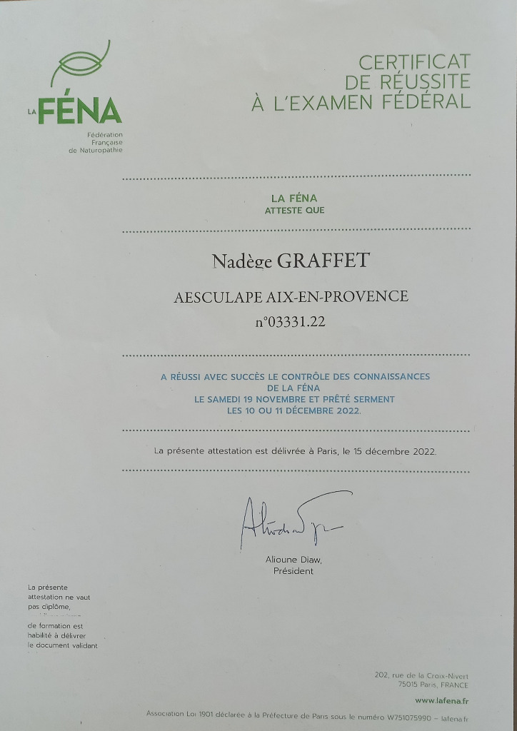 photo diplome Nadege Graffet