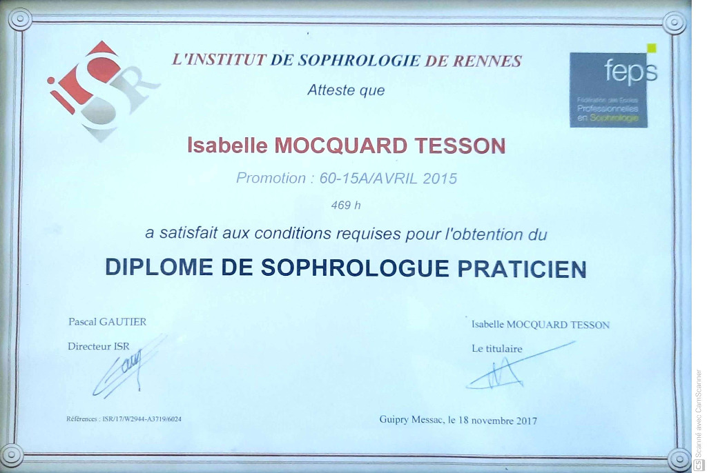 photo diplome Isabelle MOCQUARD