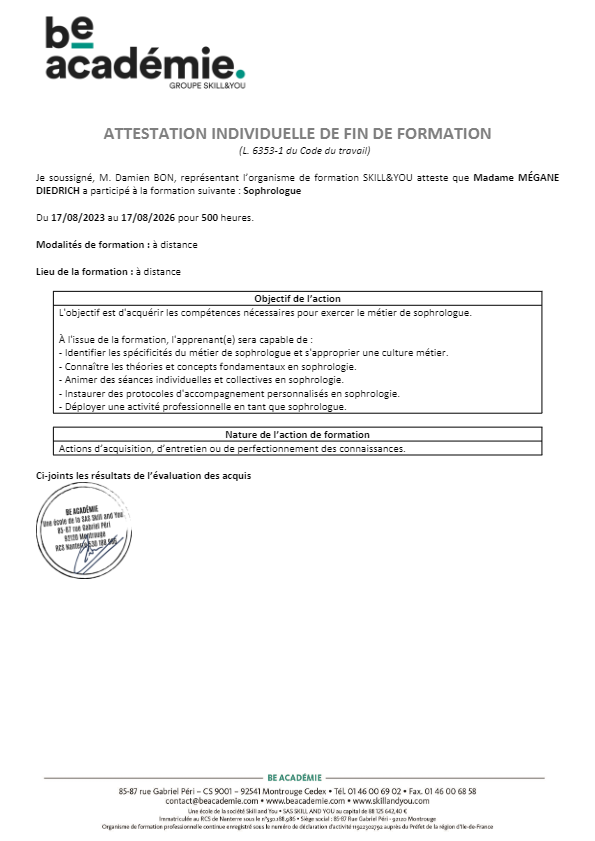 photo diplome Mégane Diedrich