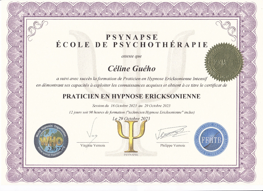 photo diplome Céline GUEHO