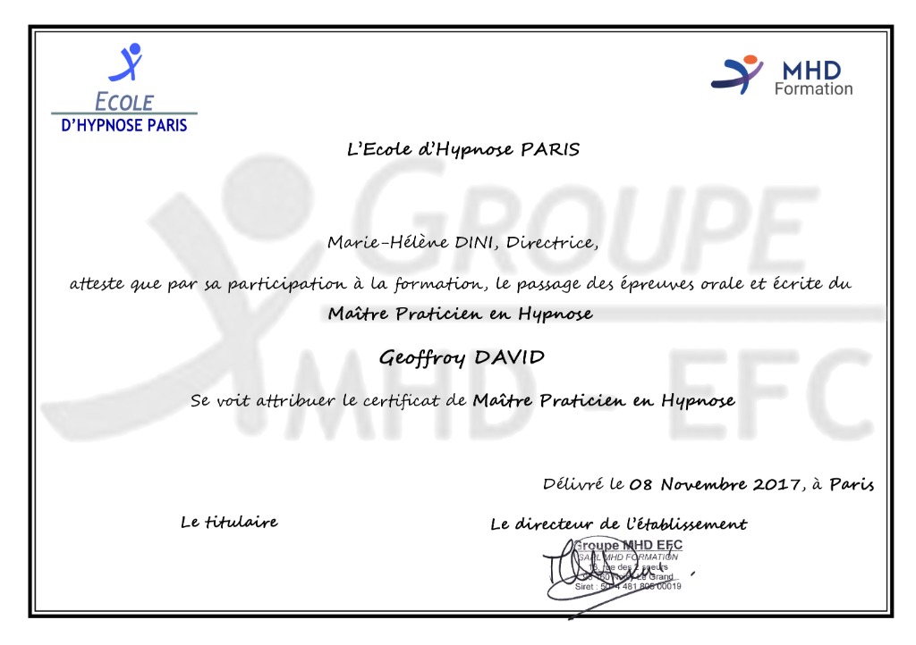 photo diplome Geoffroy DAVID