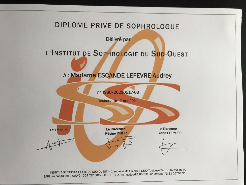 photo diplome Audrey Escande-Lefèvre