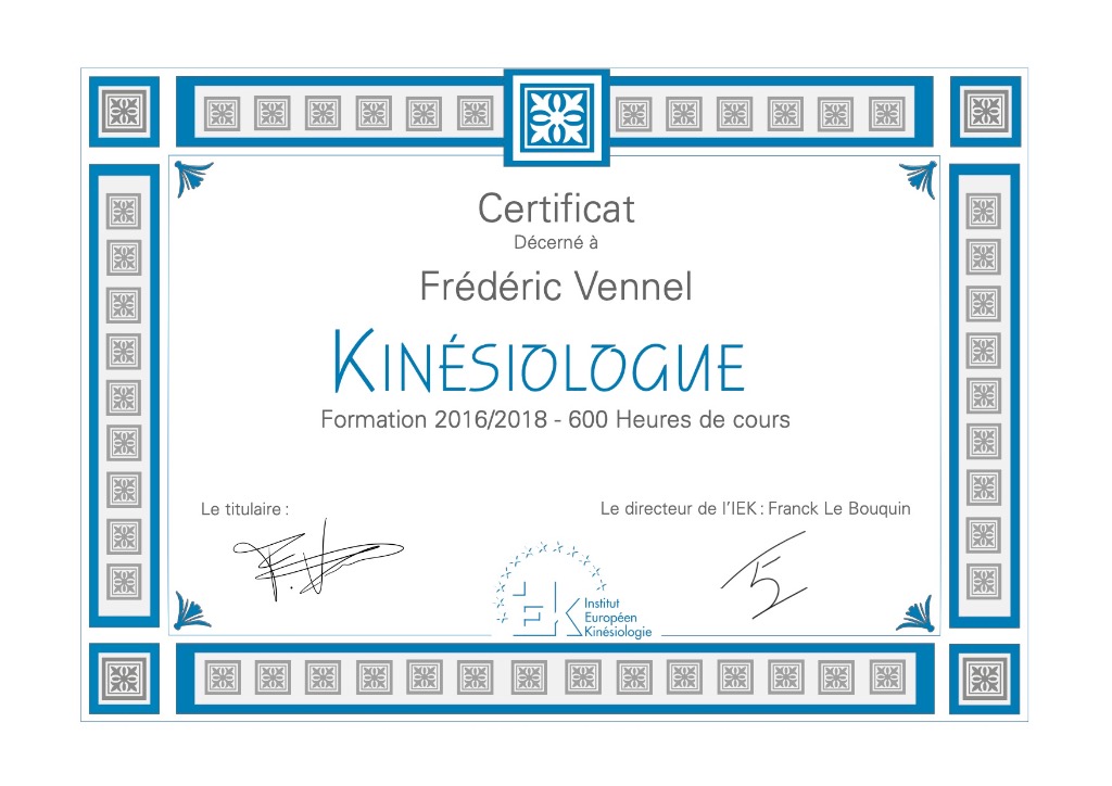 photo diplome Frédéric VENNEL