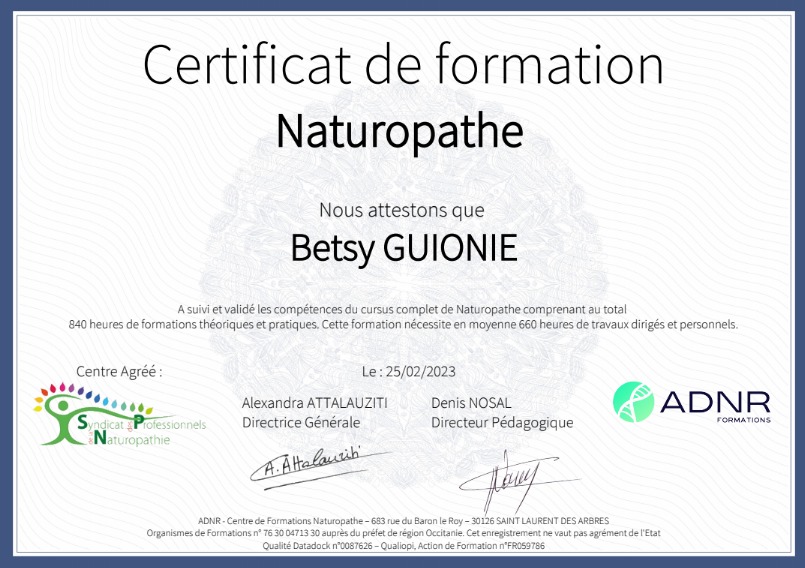 photo diplome Betsy Guionie