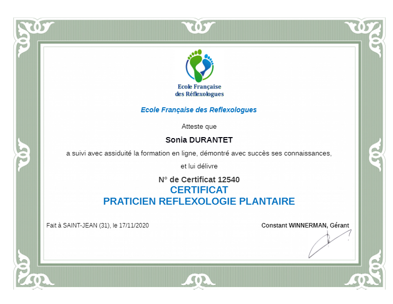 photo diplome Sonia DURANTET