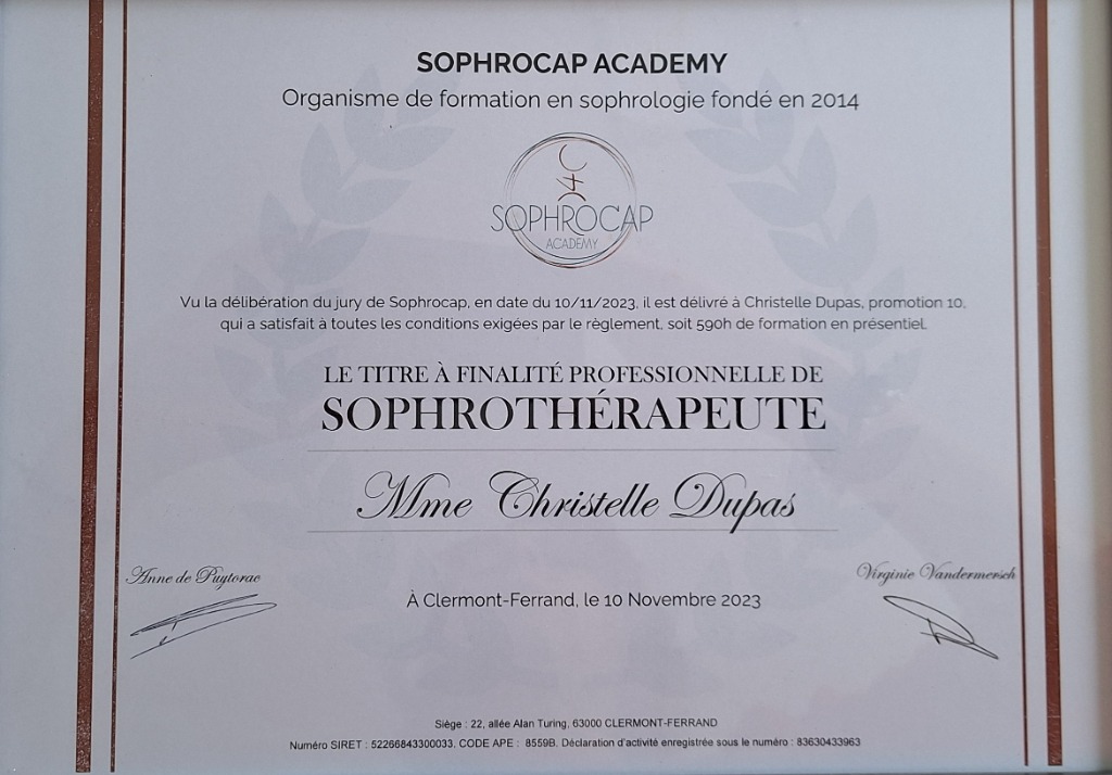 photo diplome Christelle DUPAS