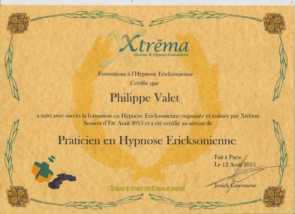 photo diplome Philippe Valet
