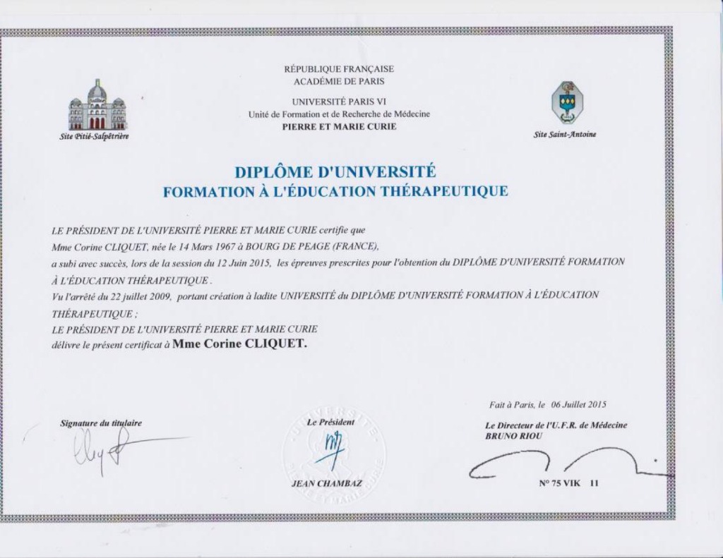 photo diplome Corine Cliquet