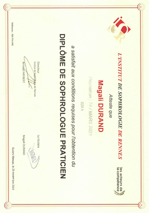 photo diplome Magali Durand