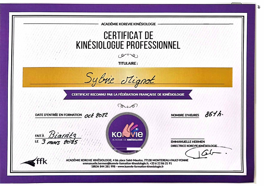 photo diplome Sylvie Mignot