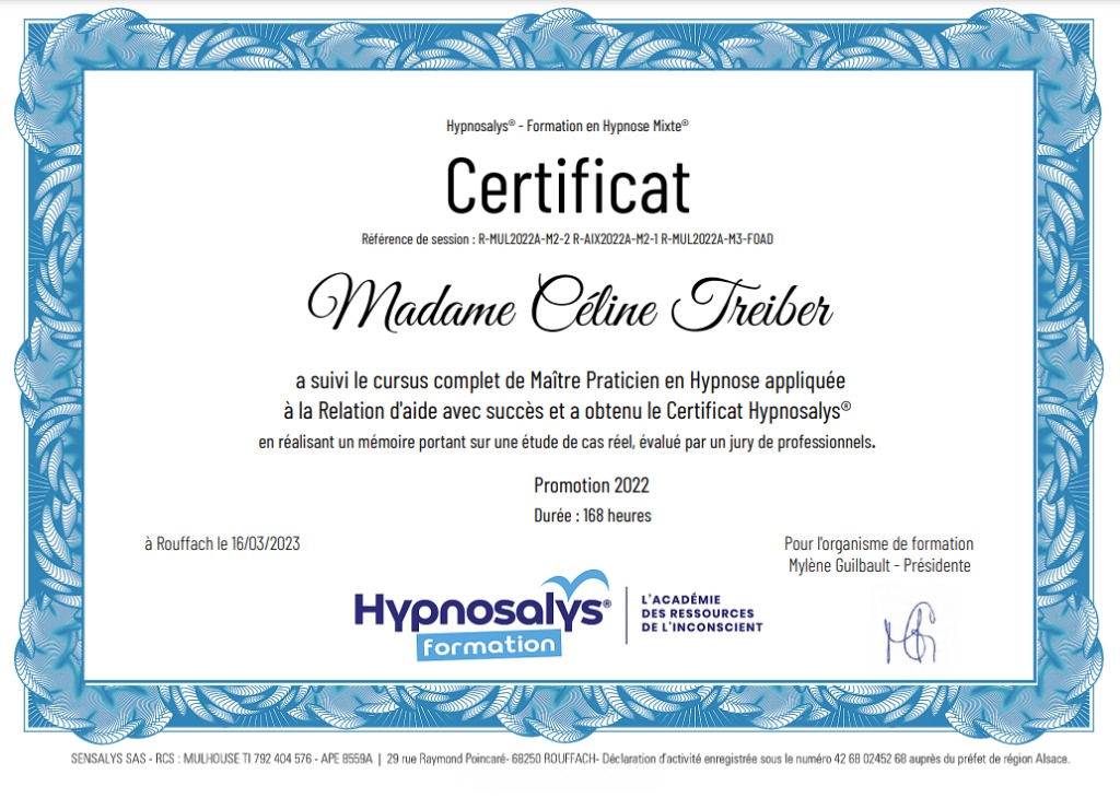 photo diplome Céline Treiber