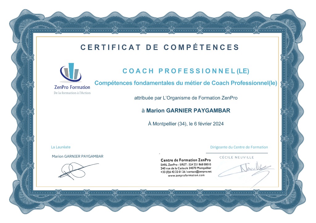 photo diplome Marion Garnier - Paygambar