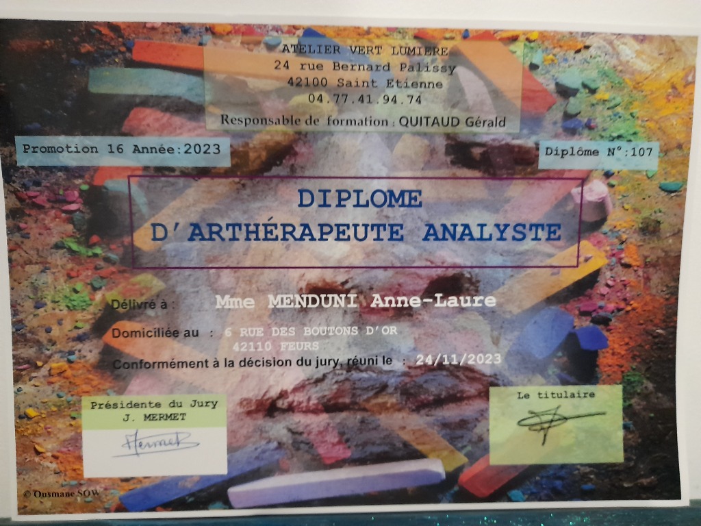 photo diplome L’Atelier des boutons d’or