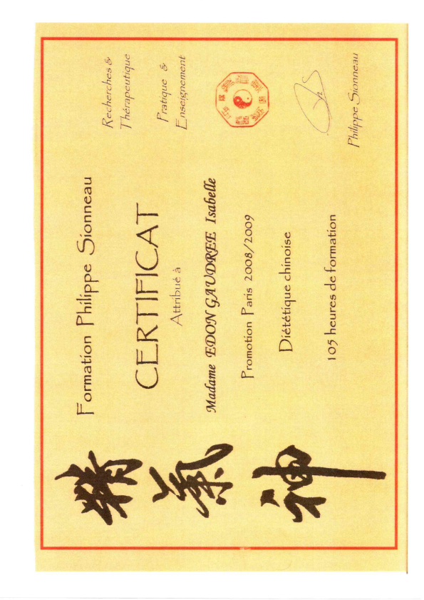 photo diplome EDON GAUDREE ISABELLE