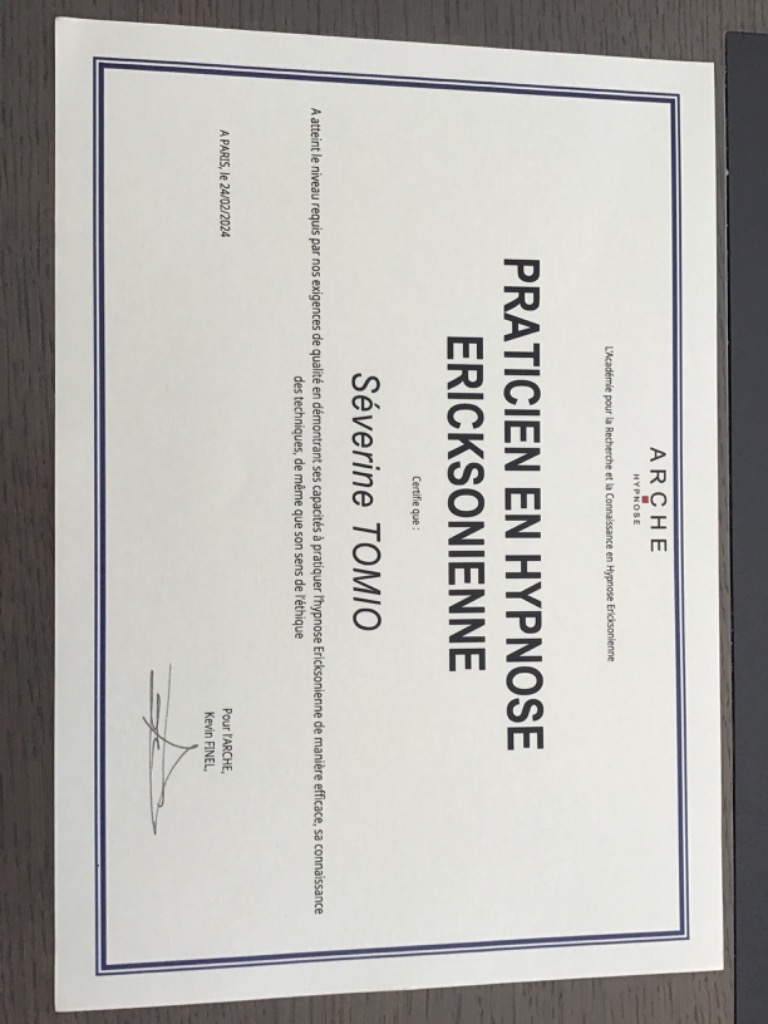 photo diplome Moea Hypnose