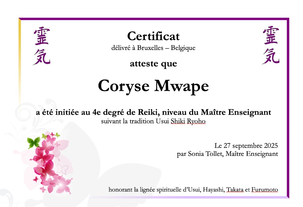 photo diplome Coryse Mwape Dolin