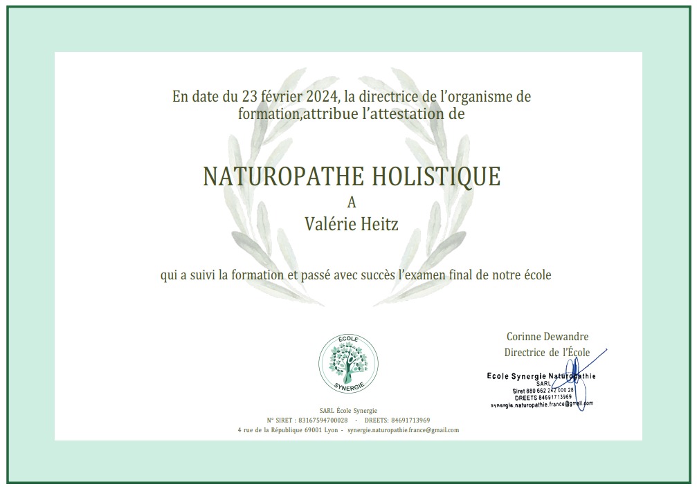 photo diplome Davantage ta Nature - Valérie HEITZ