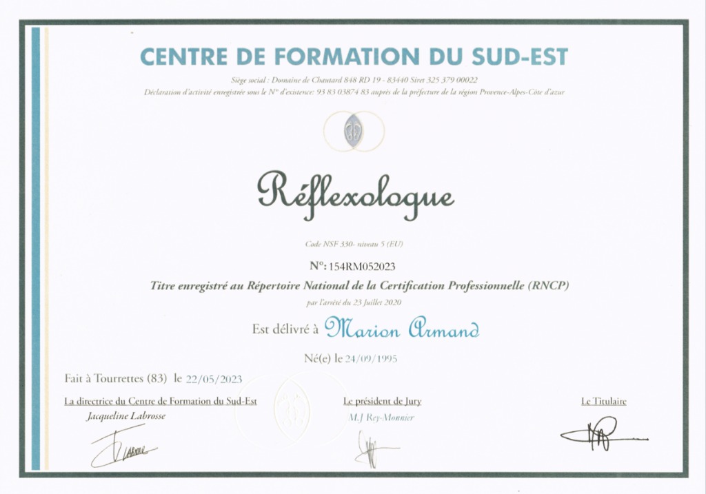 photo diplome MARION ARMAND