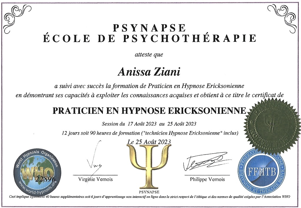 photo diplome Anissa Ziani