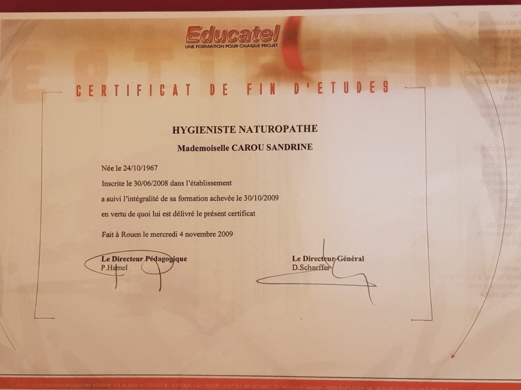 photo diplome Sandrine Carou