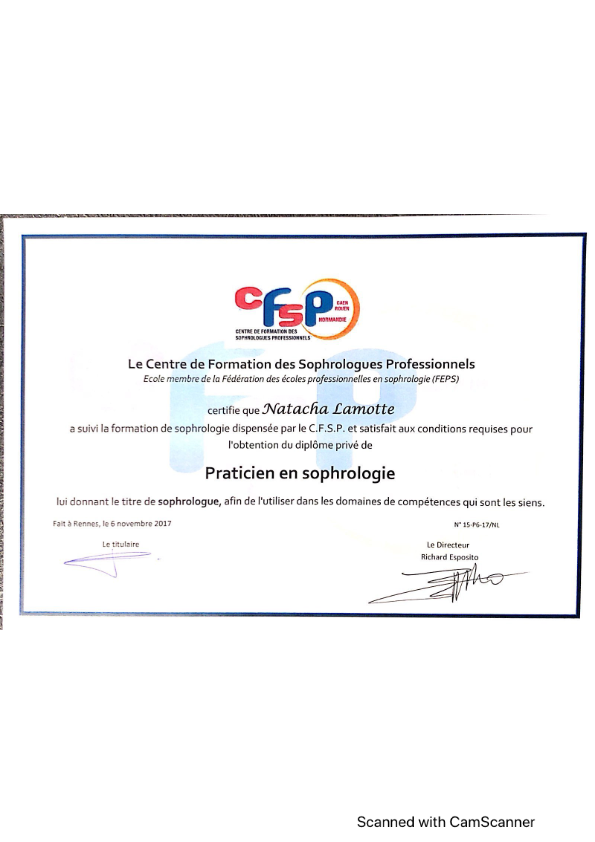 photo diplome Natacha LAMOTTE