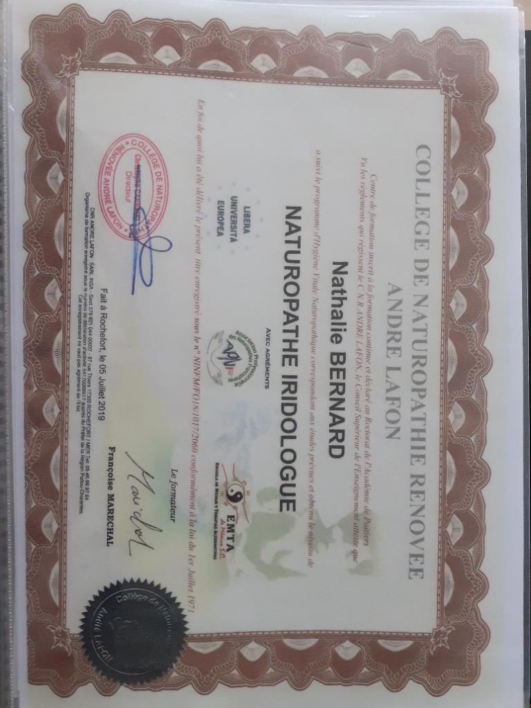 photo diplome Nathalie BERNARD