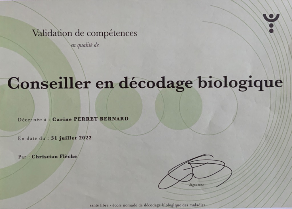 photo diplome Carine Perret-Bernard